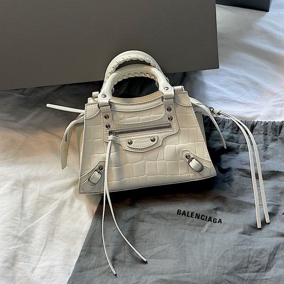 Balenciaga 
White Croc Super Nano Neo Classic Bag (brand new) - Picture 1 of 10